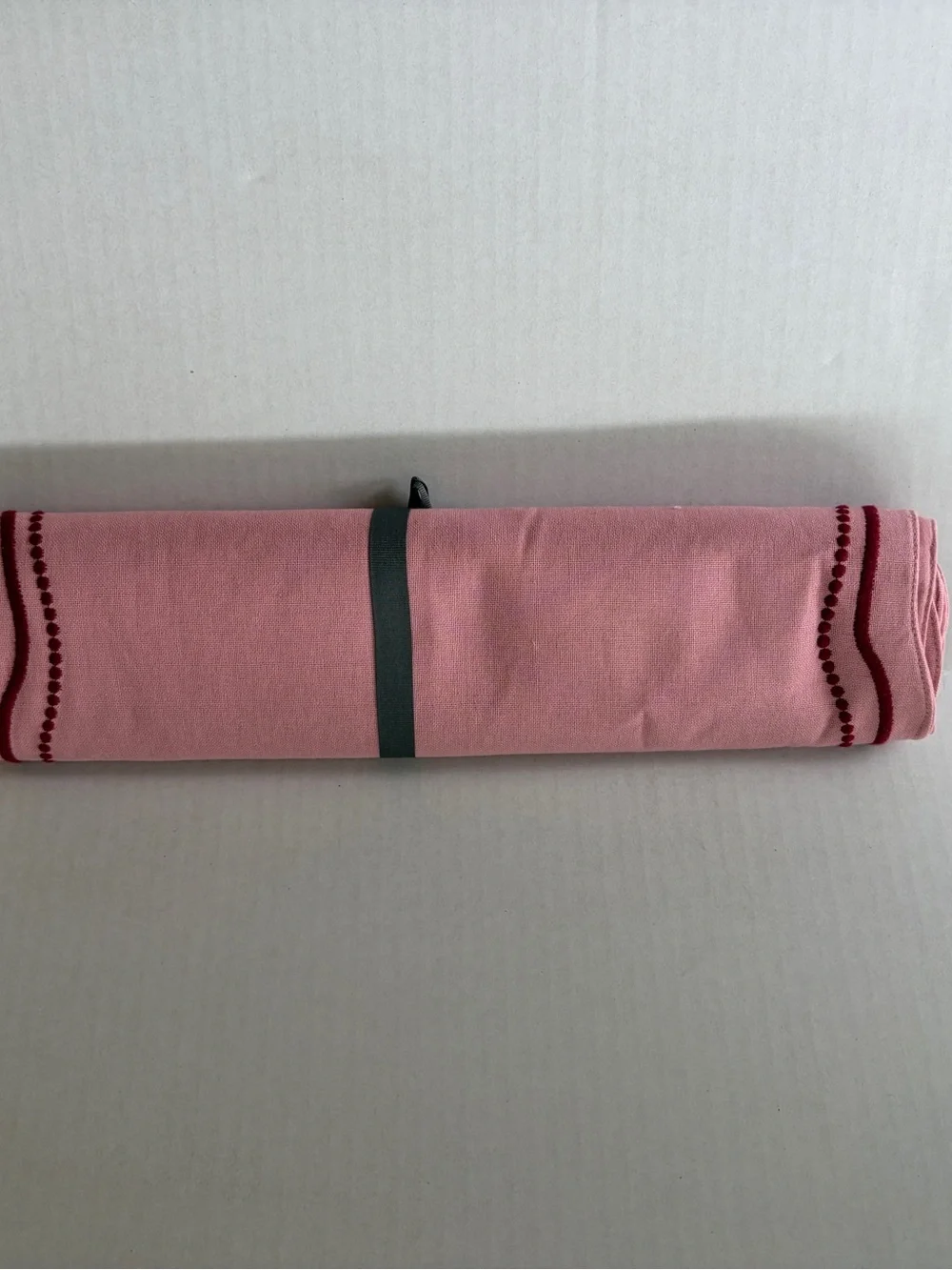 Threshold Pink Table Runner 14” x 72” | Decorative Cotton Dining Table Accent